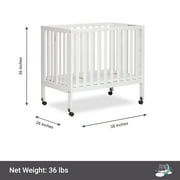 Dream On Me Jett Non-Full Size Folding Crib in White, Patented Folding System