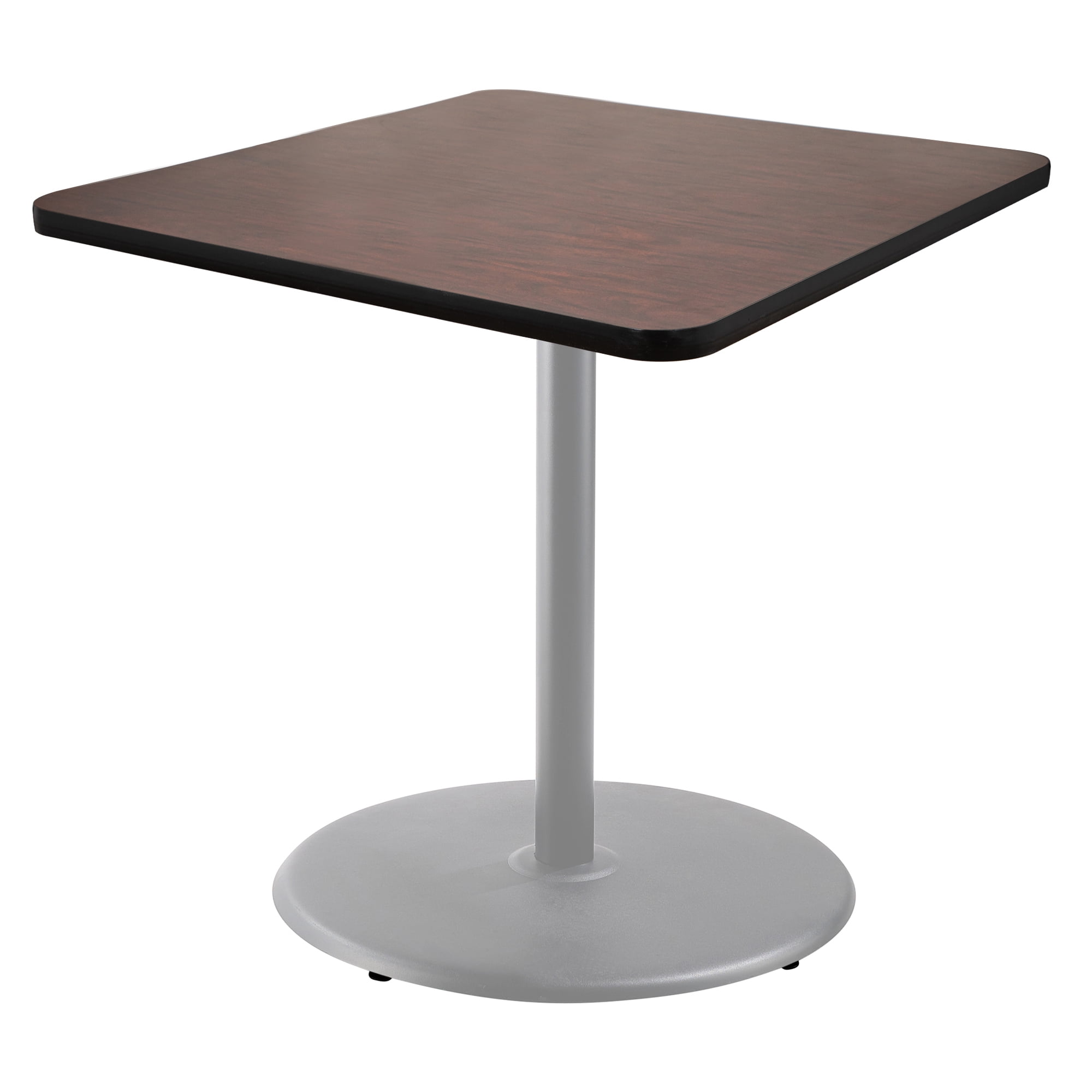 Hampden Furnishings Bennet Collection 36 Inch Cafe Table with Steel Frame and Mahogany Top