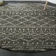 thumbnail image 3 of SAFAVIEH Arizona Teagan Geometric Shag Area Rug, Brown/Ivory, 5'1" x 5'1" Round, 3 of 6