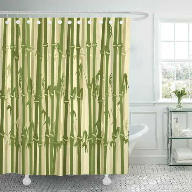 Cynlon Botanical Green Bamboo Forest, Branch Shower Curtain Rings