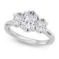thumbnail image 2 of Silvago Jewelry 2.02 Ct Oval Cut Engagement Ring - 14K White Gold Plated Solitaire Style with Side Moissanite - 3-Stone Wedding Ring for Women with Moissanite Gemstone Center, 2 of 3
