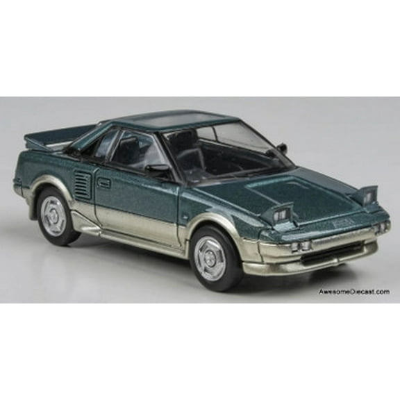 1985 Toyota MR2 MK1, Metallic Green/Gold 1:64 Diecast Model Car by Para64