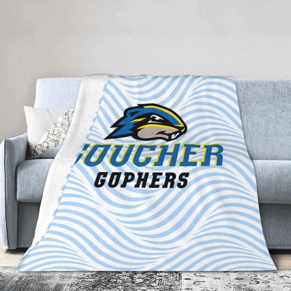 Goucher College Logo Fleece Blanket, Very Soft Microfiber Flannel Blanket for Couch Warm and Cozy for All Seasons, Black