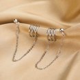 thumbnail image 4 of 925 Sterling Silver Cuff Earrings Chain for Women Crawler Earrings Studs, 4 of 6