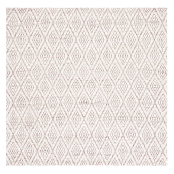 SAFAVIEH Marbella Winston Diamond Area Rug, Dark Pink/Ivory, 6' x 6' Square