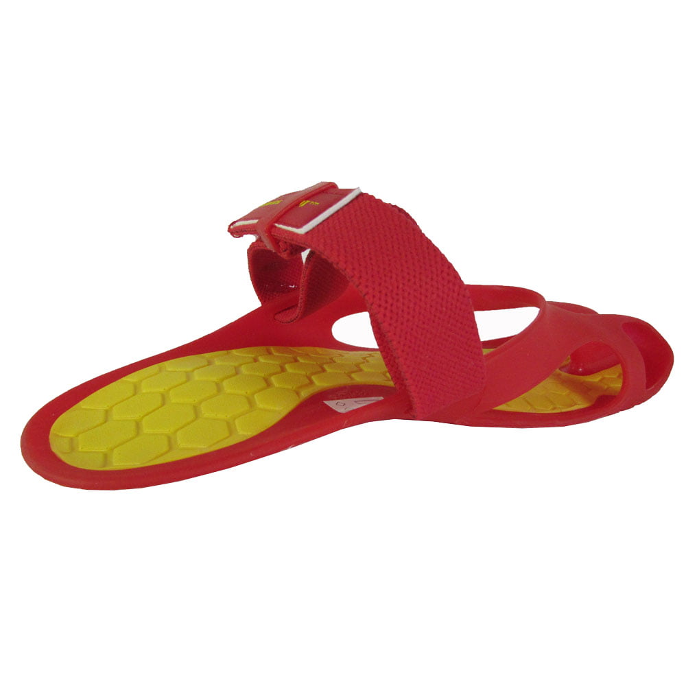 Vivobarefoot Mens Achilles Split Toe Sandals 47-48 EU 13-14 US Red/Yellow 