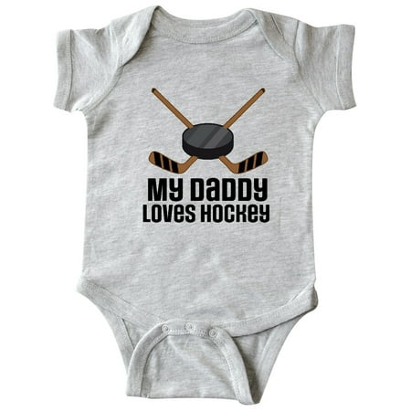 

Inktastic Daddy Loves Hockey Sports Gift Baby Boy or Baby Girl Bodysuit