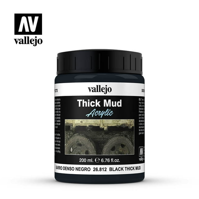 Vallejo Diorama FX Lodo Grueso 200 ml (6.76 fl.oz.) - Pigmentos Permanentes y Resinas Acrílicas Base Agua, Ideal para Miniaturas, Maquetas a Escala y Dioramas