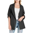 thumbnail image 4 of ameIAEA Women's Trench Coat Long Sleeve Open Front Cardigan Fall Casual Overcoat with Pockets, 4 of 7