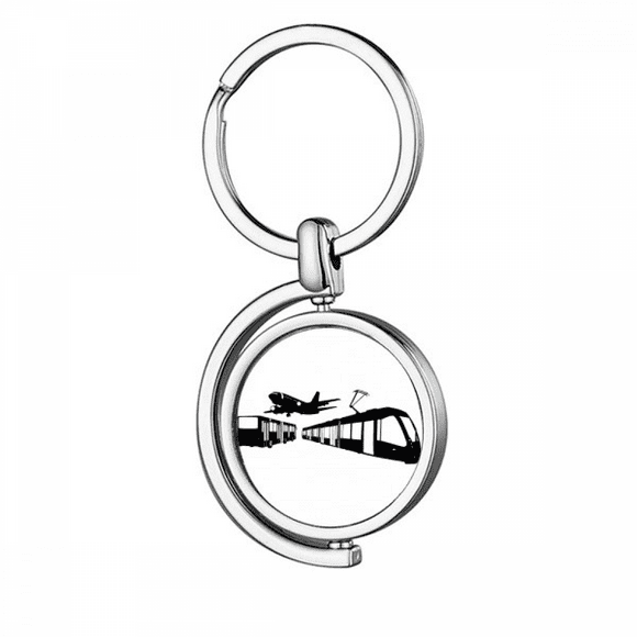 Metro Bus Aircraft Navigation Rotating Keychain Metal Keyring Holder