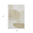 thumbnail image 3 of HomeRoots 655814 5 x 8 ft. Brown & Ivory Geometric Transitional Washable Machine Made Rectangle Area Rug with UV Protection, 3 of 9