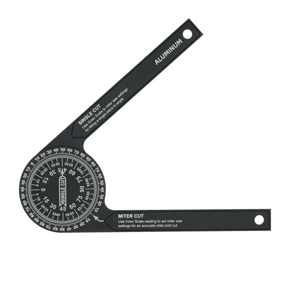 Graflsoa 360-Degree Aluminum Alloy Angle Finder Protractor for Precision Woodworking and Metalworking, Black