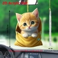 thumbnail image 3 of Aminojy Christmas Ornaments 2024 Cute Cat Car Rearview Pendant 2D Flat Acrylic Cat Pendant For Car Rearview Cat Christmas Tree Pendant For Interior Rearview Decoration, 3 of 6