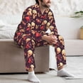 thumbnail image 5 of Mens Pajamas Set, cool rock Skull record Button Down Long Sleeve Loungewear Sleepwear Pjs sets for Men, 5 of 5