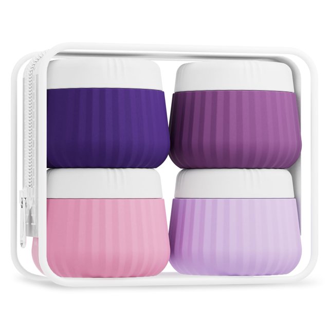 Travel Containers Mrsdry, paquete de 4, con bolsa transparente, tarros de silicona