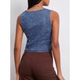 thumbnail image 2 of Lamuusaa Women Denim Vest, Sleeveless V Neck Button Vest Outwear Gilet with Pockets, 2 of 9