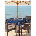 thumbnail image 3 of Outdoor Tablecloths with Umbrella Hole & Zipper, Navy Blue Moire 60x60 Inch Square Tablecloths, Modern Abstract Art Waterproof Table Cloth, Patio/Pool/Picnic Table Covers, 3 of 8