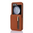 thumbnail image 2 of Rosbody leather zipper wallet phone case for Samsung Galaxy Z flip 6 card holder protective cover, 2 of 10