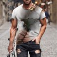 thumbnail image 1 of Qertyioot T-shirt à Manches Courtes Imprimé pour Hommes Col Rond Mode Décontractée Manches Courtes Été Liquidation, 1 of 5