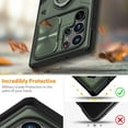 thumbnail image 6 of Dteck Case for Samsung Galaxy S22 Ultra,Shockproof Rubber Heavy Duty Rugged Kickstand Case Slide Camera Lens Protector Cover for Galaxy S22 Ultra 5G,Green, 6 of 6