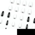 thumbnail image 4 of Fofosbeauty 24 pcs Fake Nails, Press On Nails Designs 2023, Short Coffin B&W Sliver Light, 4 of 9