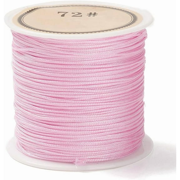 Pink Nylon Beading Cord 0.8mm Diameter 41.6-43.7 Yards Ideal for Jewelry Making and Crafts