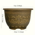 thumbnail image 4 of 2-Pack 20" Antique Bronze Resin Planters - European-Style Flower Pots with Ornate Lids & Drainage, Heavy-Duty Indoor/Outdoor Use for Garden & Patio, 4 of 12