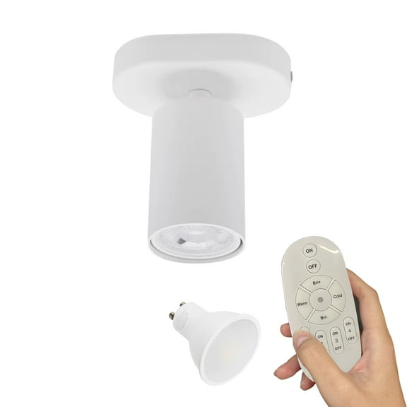 Kiven 1-Light Dimmable Flush Mount LED Ceiling Spotlight,White Directional Spot Lights Indoor, Hardwired Adjustable Accent Light with GU10 Socket for Plants, Painting, 2700-6500K,XDD901