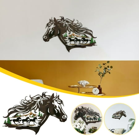 

Big holiday 50% Savings! Dqueduo Christmas Clearance Handmade Metal Western Horse Shadow - Wall Art Decoration Pendant Family gifts