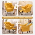thumbnail image 6 of LUVCMFT Lazy Chair with Ottoman, Modern Accent Chair w/Armrests & Side Pocket, Single Sofa Reading Chair for Bedroom, Living Room, Dorm Rooms, Garden, Yellow, 6 of 7