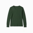 thumbnail image 3 of Rvwovn Men's Long Sleeve V-Neck Shirt Stretch Thumb Cuffs Athletic Base Layer Top Workout Daily Wear, 3 of 6