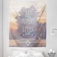 thumbnail image 1 of Summer Tapestry, Vacations Getaways Dream Words Summer Time Enjoy Every Moment Enjoy the Sunshine, Fabric Wall Hanging Decor for Bedroom Living Room Dorm, 5 Sizes, Orange Ivory, by Ambesonne, 1 of 1