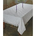 thumbnail image 2 of Royal-Bridal Lace With Embroidered Flowers Design Tablecloths White 60" X 95", 2 of 3