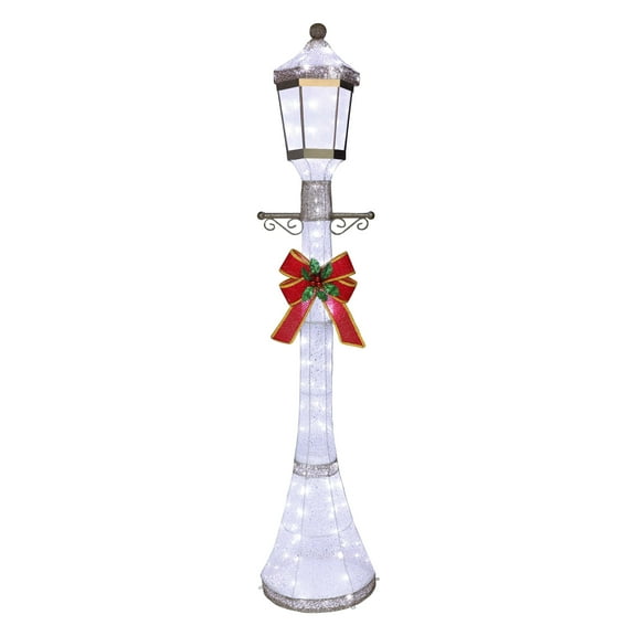 VEIKOUS 6ft Christmas Pre-Lit Lamp Post Holiday Decoration W/120 LED Lights, Energy-Saving