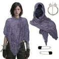 thumbnail image 2 of Men and Women Medieval Hooded Shawl Scarf Renaissance Cosplay Costume Solid Neck Gaiters, 2 of 3