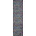 thumbnail image 1 of homeroots home decor 385671 2’ x 10’ Blue Distressed Striations Runner Rug, 1 of 1
