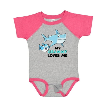 

Inktastic My Grammy Loves Me with Cute Sharks Gift Baby Boy or Baby Girl Bodysuit