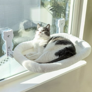 Peyela Cat Window Perch,Foldable Cat Hammock with Soft Cushion, Sturdy Pet Bed Hold up to 40lbs