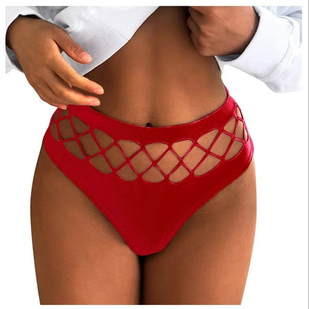 EHTMSAK Lingerie Sleeve Plus Size womens underwear Briefs Women Waist Lingeries thermal underwear Red L