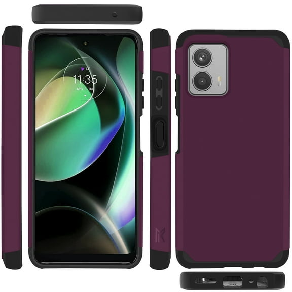 For Motorola Moto G 5G 2023 Slim Corner Protection Shock Absorption Hybrid Dual Layer Hard PC   TPU Rubber Armor Cover ,Xpm Phone Case [ Dark Purple ]