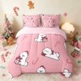 thumbnail image 3 of Manfei Bear Queen Bedding 7 Pieces Holiday Bedding Comforter Set Queen, Purple Pink, Pink Reversible, 3 of 6