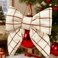 thumbnail image 6 of Red and White Plaid Decorative Christmas Bow, 15.5", Bow Christmas Ornaments, 6 of 8