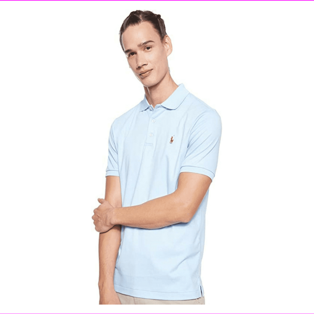 Polo Ralph Lauren Men's Classic Fit Soft Cotton Polo T-shirt Blue Size  Medium 