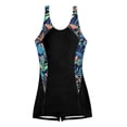 thumbnail image 7 of Lpmadey Women's One Piece Swimsuit Hawaiian Print Side Panel Racerback with Padded Boxer Shorts Bathing Suit, 7 of 7