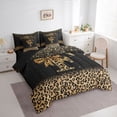thumbnail image 2 of Erosebridal Chic Cheetah Print Twin Bedding Sets, Personalized Initial F Bedding Comforter Set, Black Brown, Black Reversible 7-Piece, 2 of 6