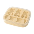 thumbnail image 2 of Outdor 3 Cavity Animal Silicone Popsicle With Lid & Sticks Cute Bear Rabbit Cat Ice Maker Food Grade Reusable Ice For Kids /Yellow/White, 2 of 5