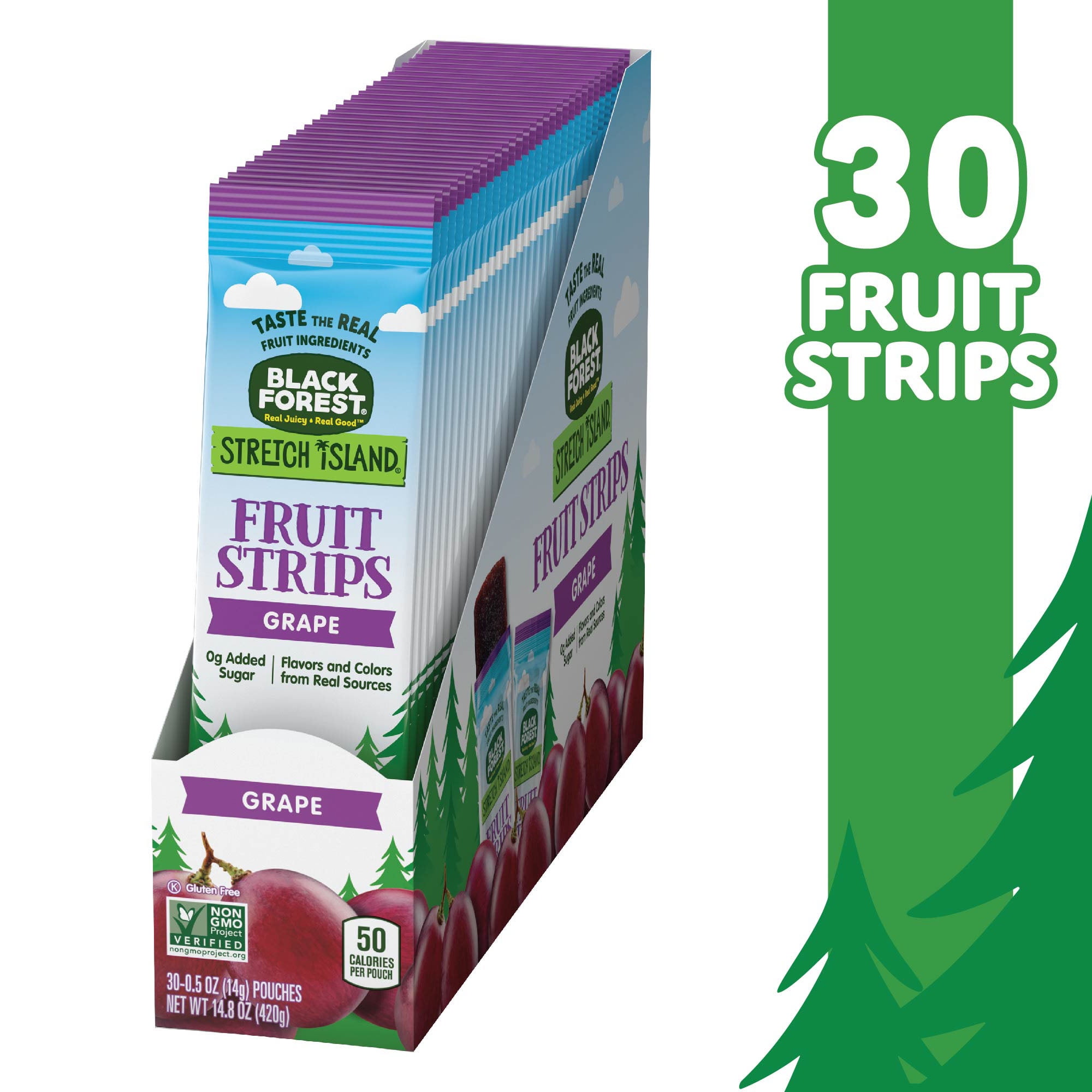 Black Forest Stretch Island Fruit Leather Snacks, Grape, 30 Count