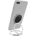thumbnail image 1 of Cell Phone Ring Holder, 360° Rotating Finger Kickstand, Metal Mobile Phone Ring Holder, Foldable Back Handle, Adjustable Mobile Phone Stand, Compatible with Most Phones (Silver and white), 1 of 4
