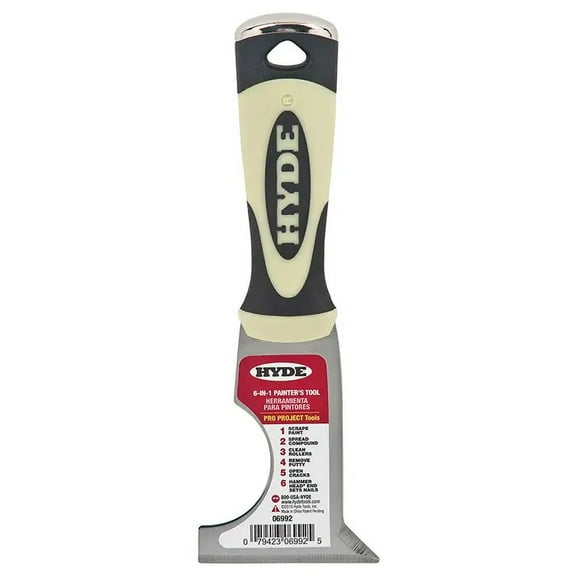 Painters Tool, Length 8 in, Blade Width 2 1/2 in, Carbon Steel, Black/Cream