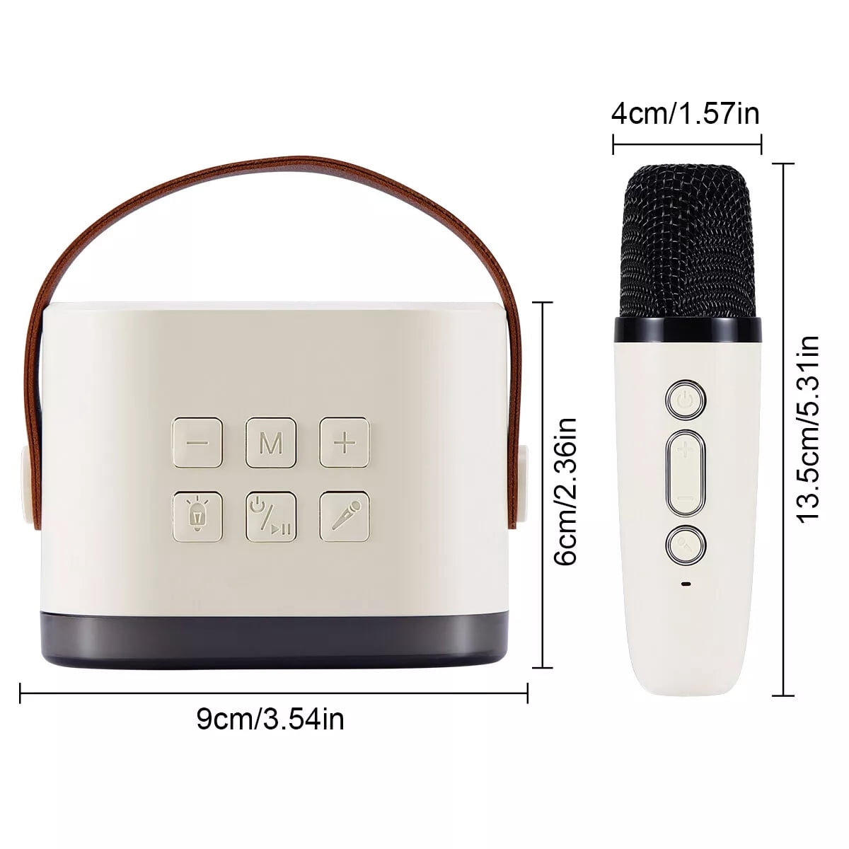 Kids Mini Karaoke Machine Portable Bluetooth Speaker + Dual Wireless Microphone
